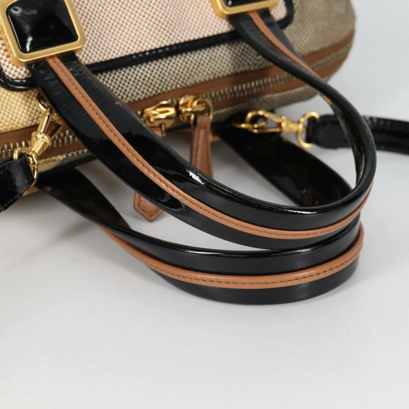 【日本直送】FENDI 駱駝色雨衣手提包帆布兩用包米色金色正品 BA5335-6
