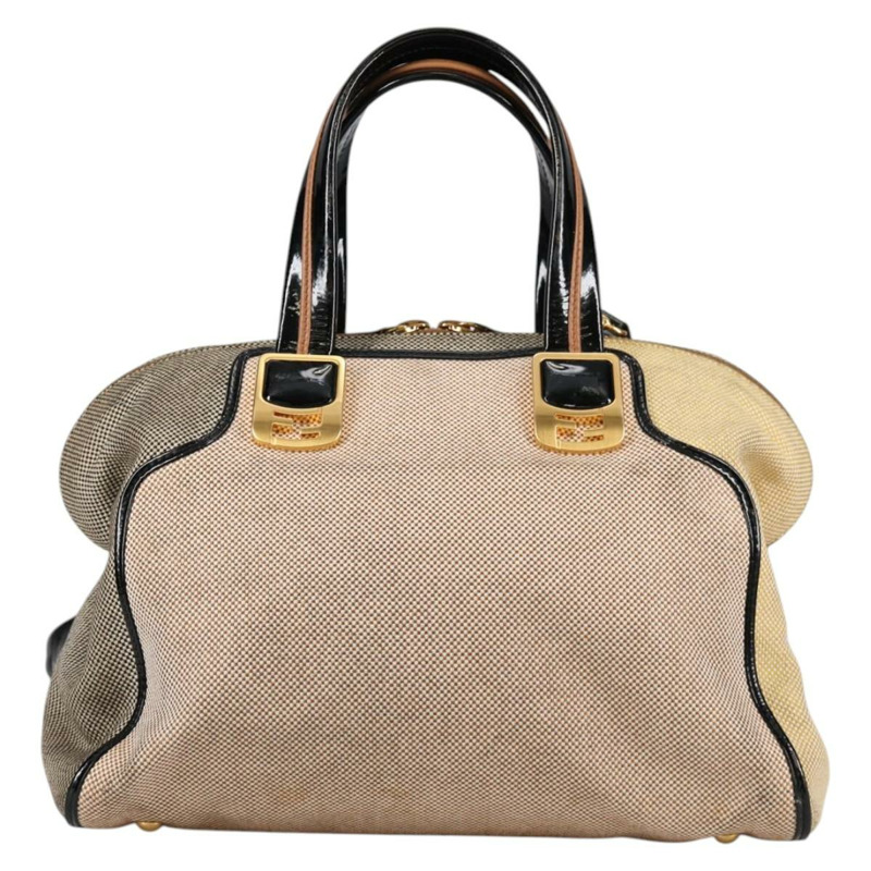【日本直送】FENDI 駱駝色雨衣手提包帆布兩用包米色金色正品 BA5335-12