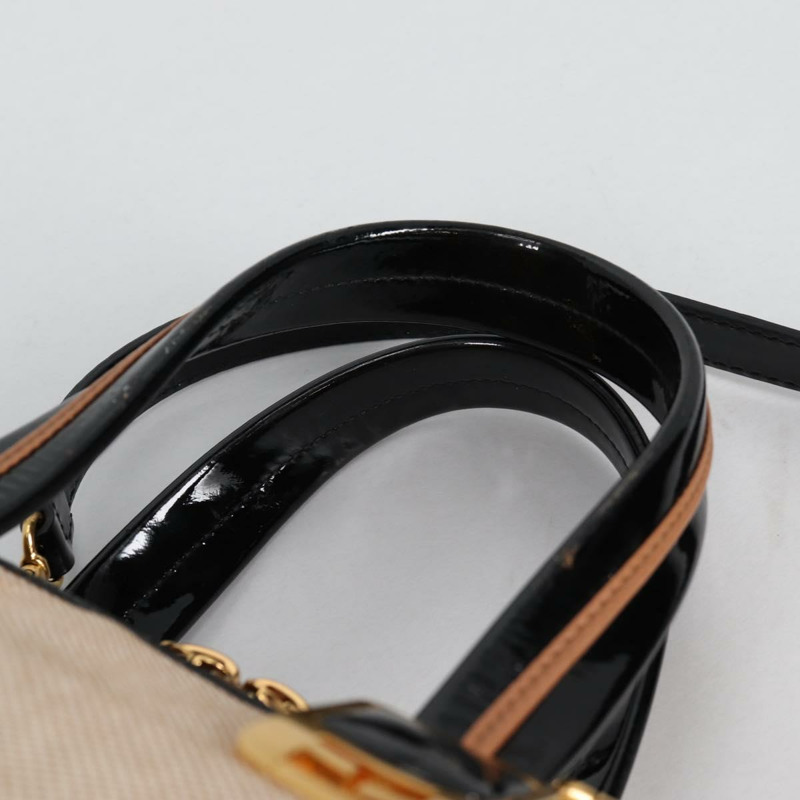 【日本直送】FENDI 駱駝色雨衣手提包帆布兩用包米色金色正品 BA5335-13