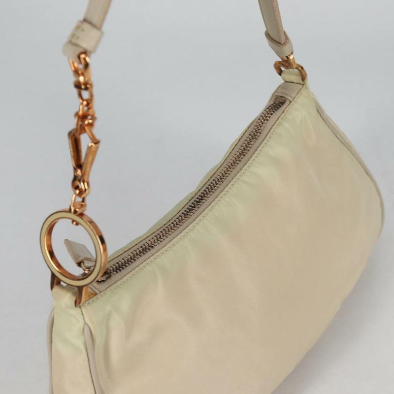 【日本直送】PRADA 配件袋 尼龍 米色金色 正品 141095V-5