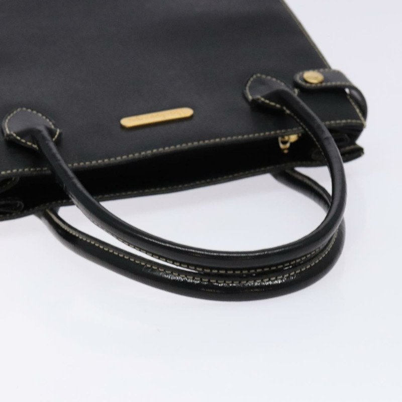 【日本直送】Burberry 手提包 皮革 黑金 正品 BA5185-6