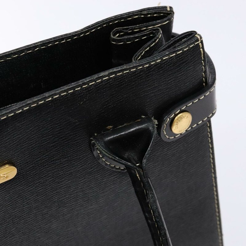 【日本直送】Burberry 手提包 皮革 黑金 正品 BA5185-10