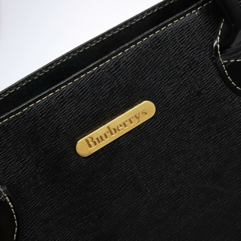 【日本直送】Burberry 手提包 皮革 黑金 正品 BA5185-16