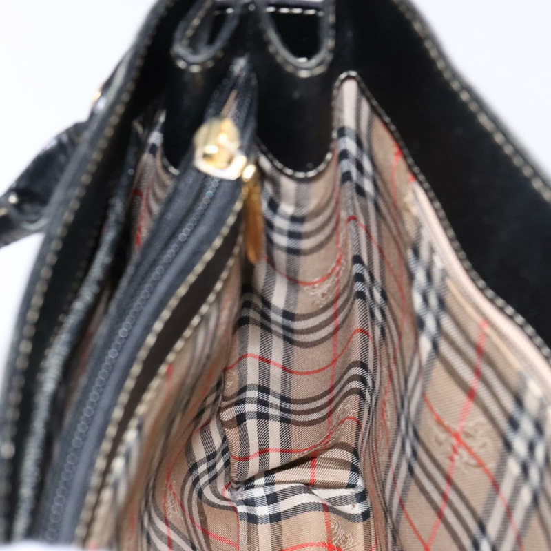 【日本直送】Burberry 手提包 皮革 黑金 正品 BA5185-18