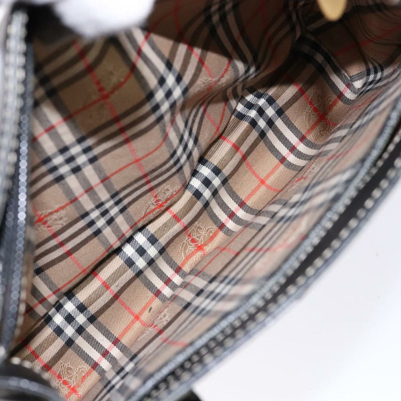 【日本直送】Burberry 手提包 皮革 黑金 正品 BA5185-21
