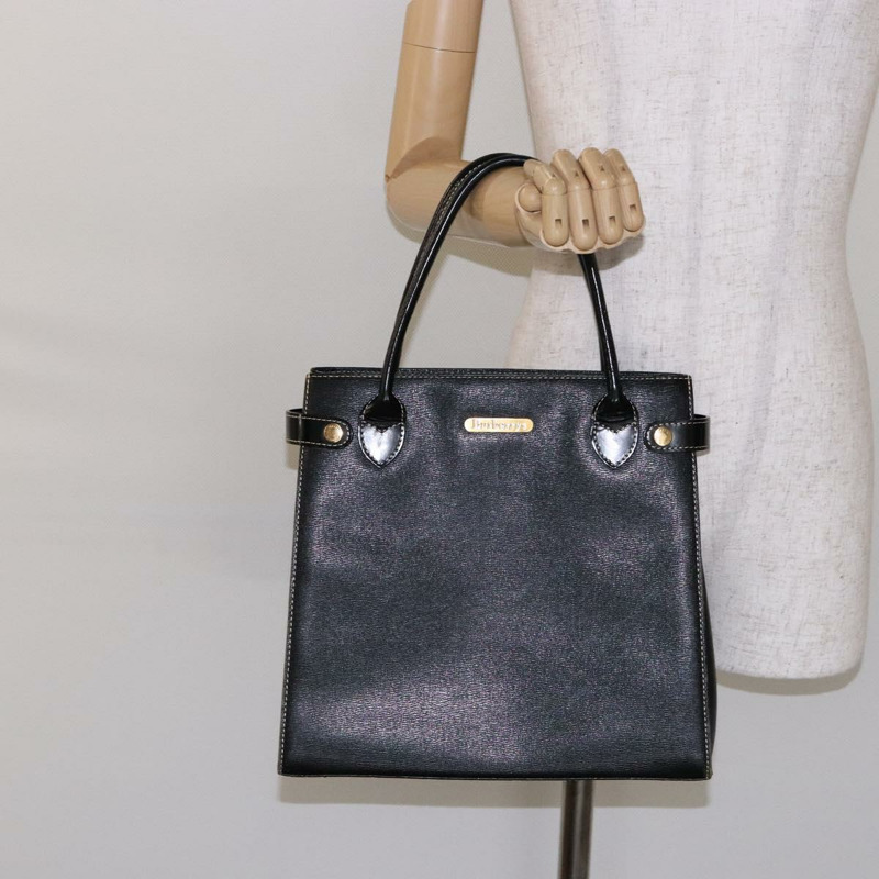 【日本直送】Burberry 手提包 皮革 黑金 正品 BA5185-22