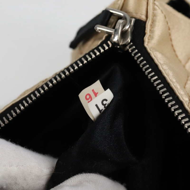 【日本直送】PRADA 鏈條單肩包 緞面 米色 銀色 正品 141037V-9