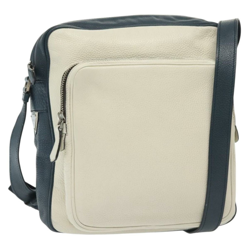 【日本直送】PRADA 肩背包 皮革 白色 藍色 銀色 正品 bs29256-0