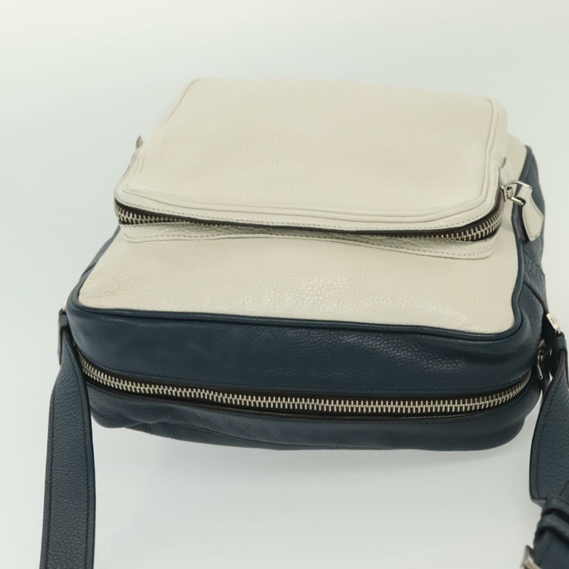 【日本直送】PRADA 肩背包 皮革 白色 藍色 銀色 正品 bs29256-5