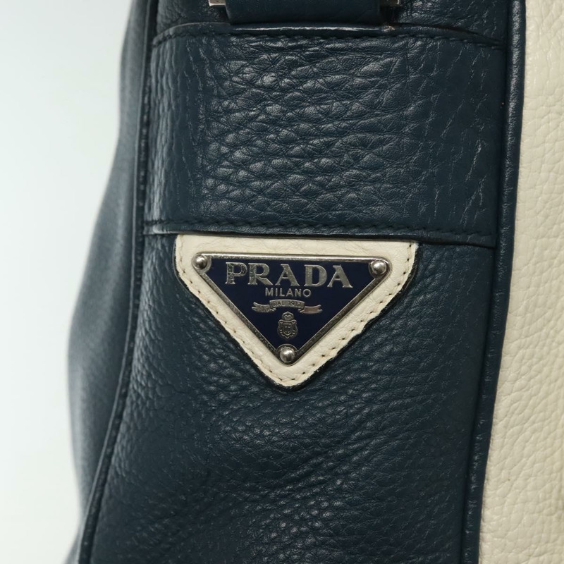 【日本直送】PRADA 肩背包 皮革 白色 藍色 銀色 正品 bs29256-16