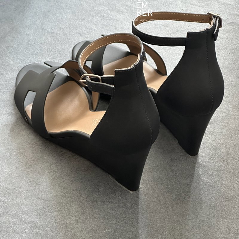 全新🖤 Hermès 愛馬仕 黑色H厚底涼鞋-5