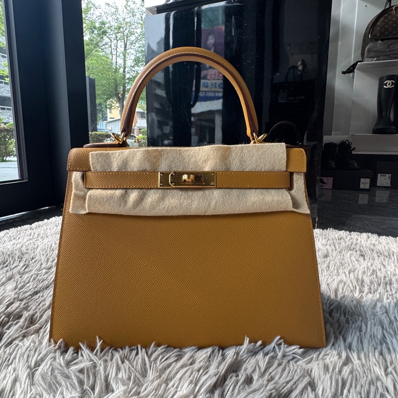 HERMES 新色 Kelly 28 芝麻色 2S EPSOM皮 金釦 外縫 B刻-1