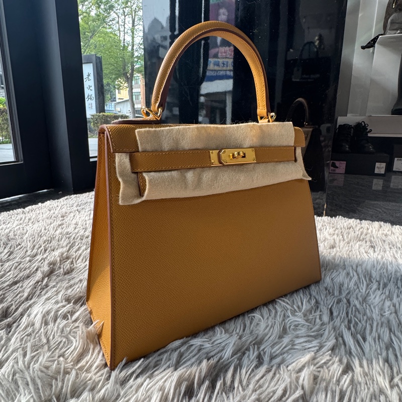 HERMES 新色 Kelly 28 芝麻色 2S EPSOM皮 金釦 外縫 B刻-2