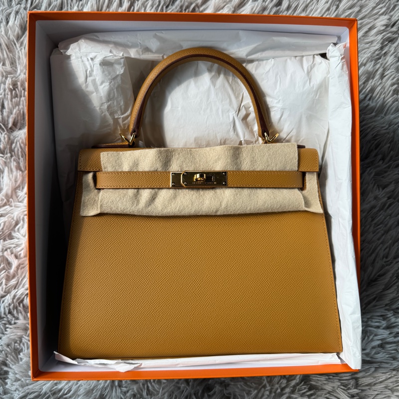 HERMES 新色 Kelly 28 芝麻色 2S EPSOM皮 金釦 外縫 B刻-3