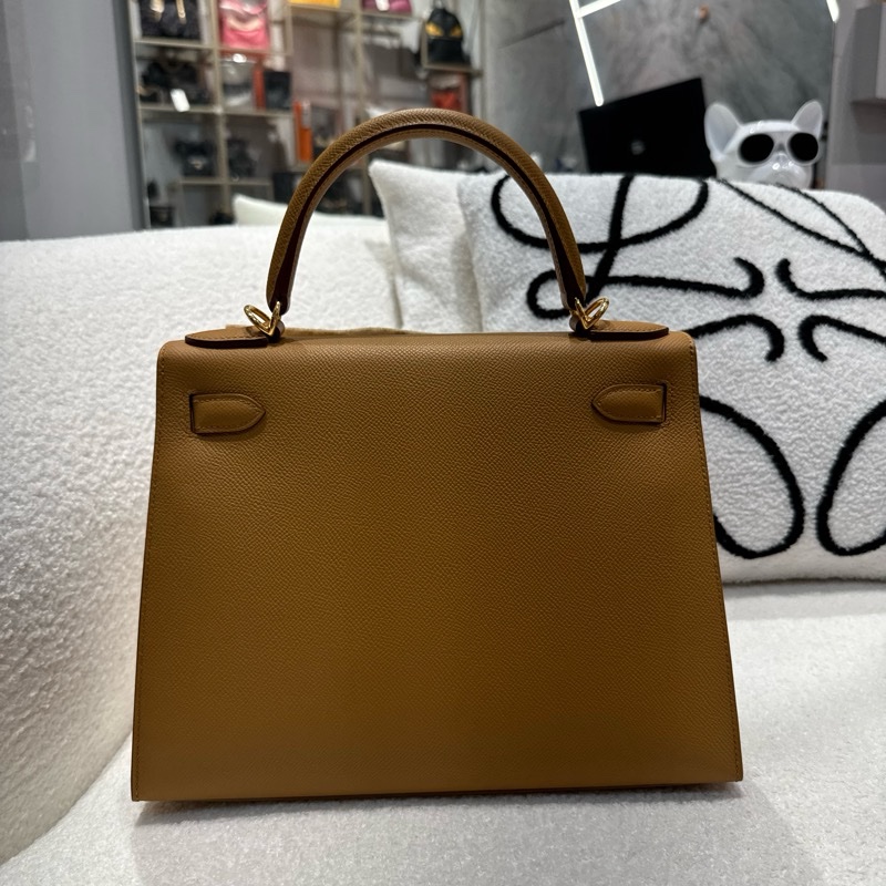 HERMES 新色 Kelly 28 芝麻色 2S EPSOM皮 金釦 外縫 B刻-5