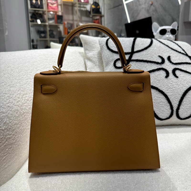 HERMES 新色 Kelly 28 芝麻色 2S EPSOM皮 金釦 外縫 B刻-6