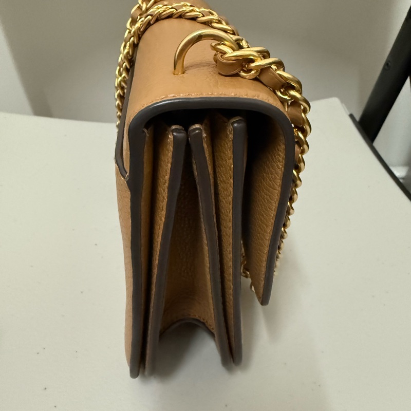 Tory Burch 大金LOGO 荔枝牛皮兩用鍊包✨日本購入|附吊牌、防塵袋、手提袋-4