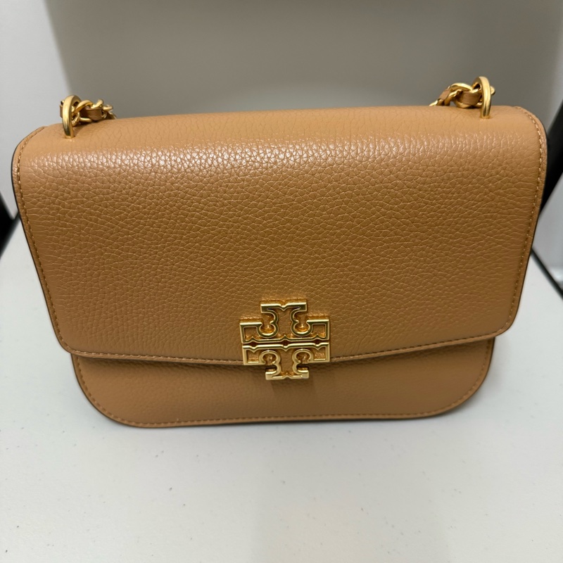 Tory Burch 大金LOGO 荔枝牛皮兩用鍊包✨日本購入|附吊牌、防塵袋、手提袋-5