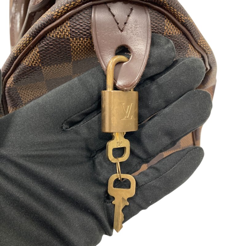 LOUIS VUITTON 路易威登 N41532 Speedy 25 波士頓包 PVC帆布 手提包 棕色棋盤格-19
