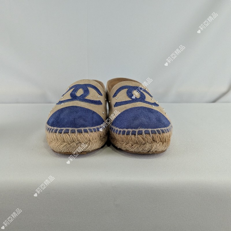 莉亞精品♡藍頭小珍珠漁夫鞋 尺碼38 二手美鞋-5