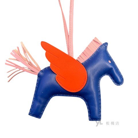 HERMES 海軍藍配罌粟橙配錦葵紫三拼Rodeo pegase MM-4
