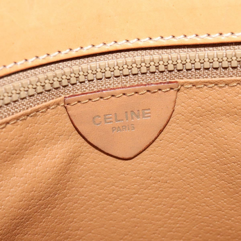 【日本直送】CELINE Macadam 帆布圓形標誌手拿包 PVC 皮革棕金色正品 bs29367-16