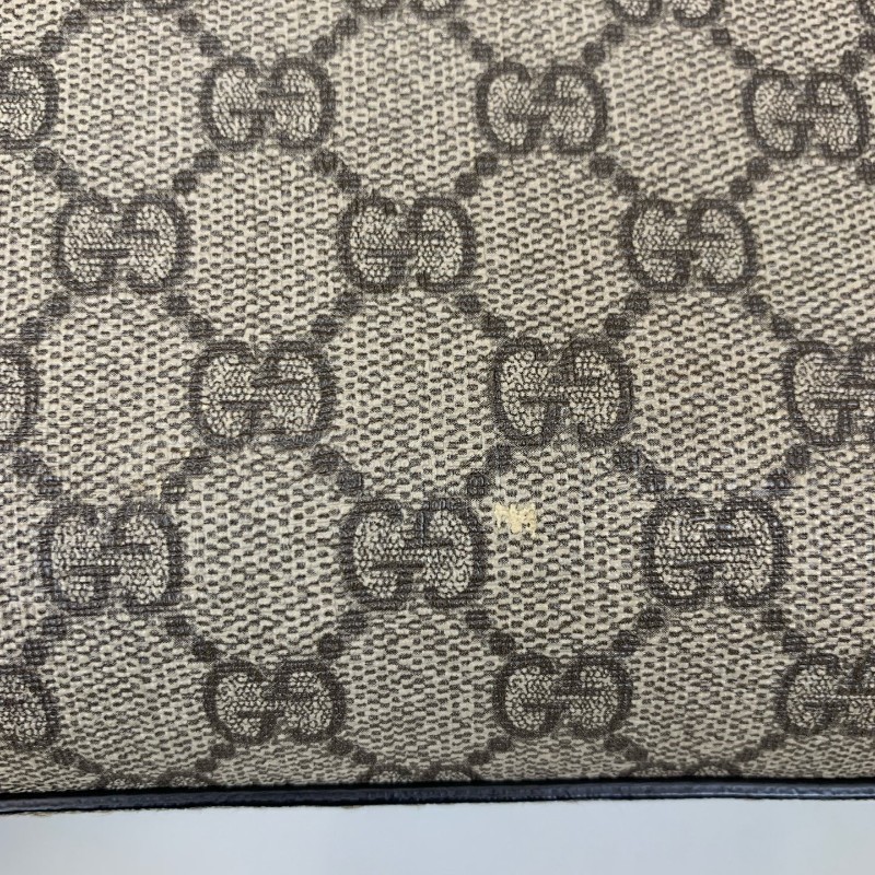 Gucci 男士肩背包郵差包帆布拼皮黑色/烏木色經典老花斜背包-16