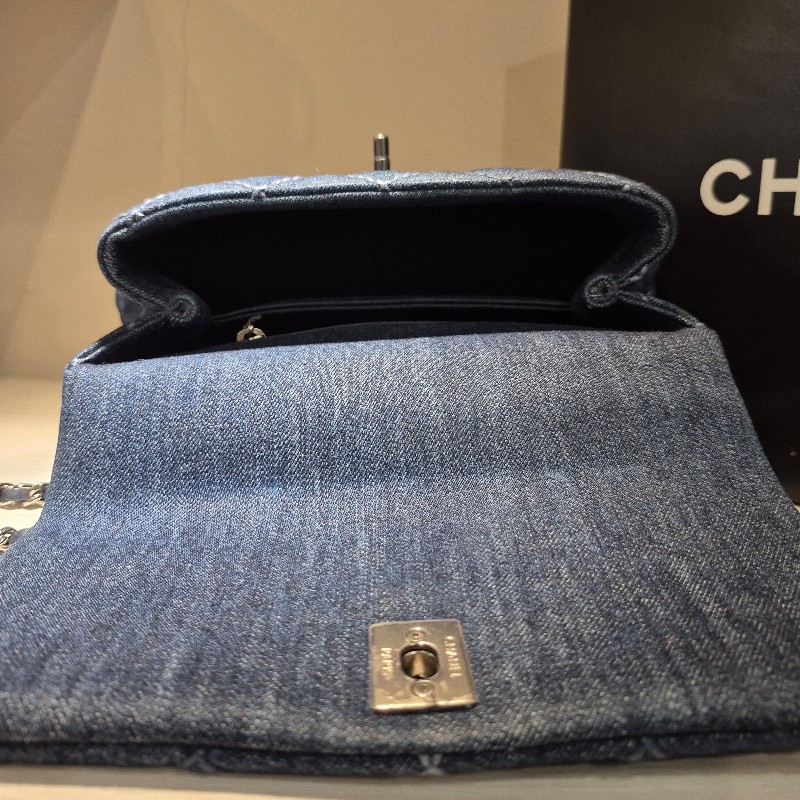全配🈶購證♥️ Chanel Coco handle 牛仔丹寧小號-12