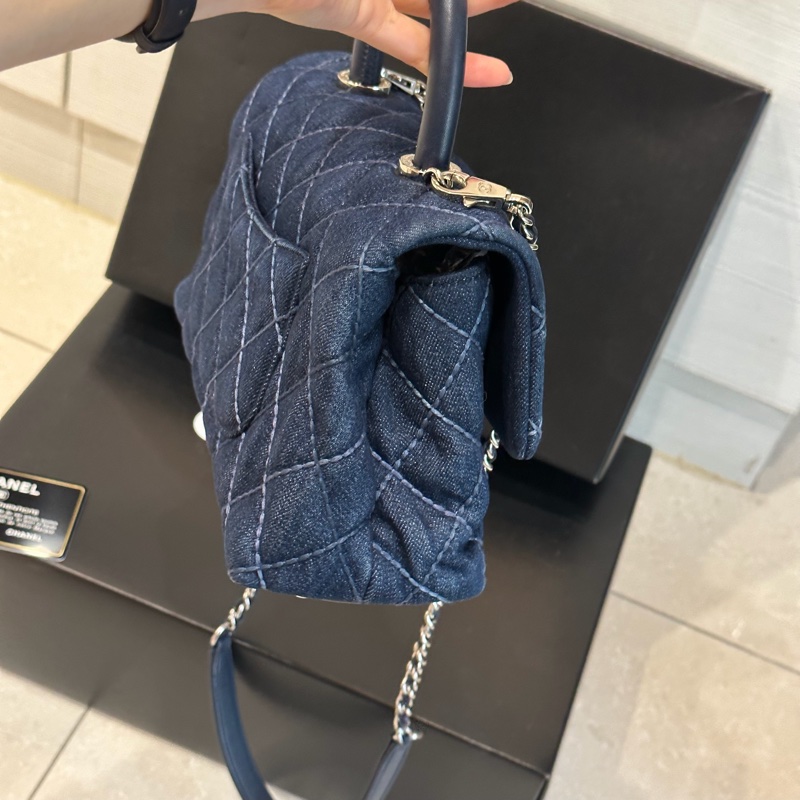 全配🈶購證♥️ Chanel Coco handle 牛仔丹寧小號-16