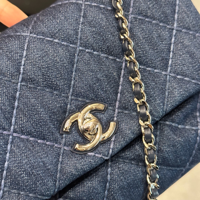 全配🈶購證♥️ Chanel Coco handle 牛仔丹寧小號-20