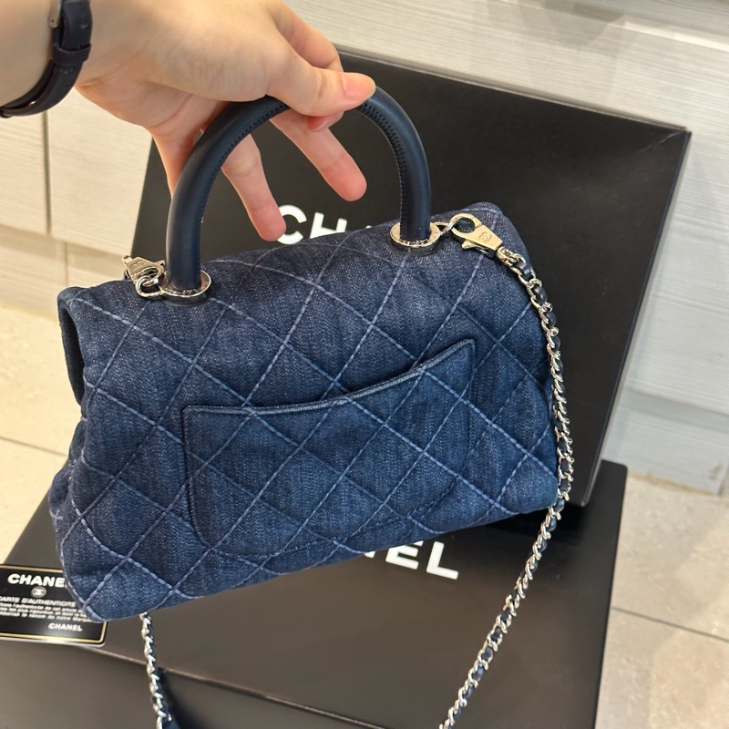 全配🈶購證♥️ Chanel Coco handle 牛仔丹寧小號-16