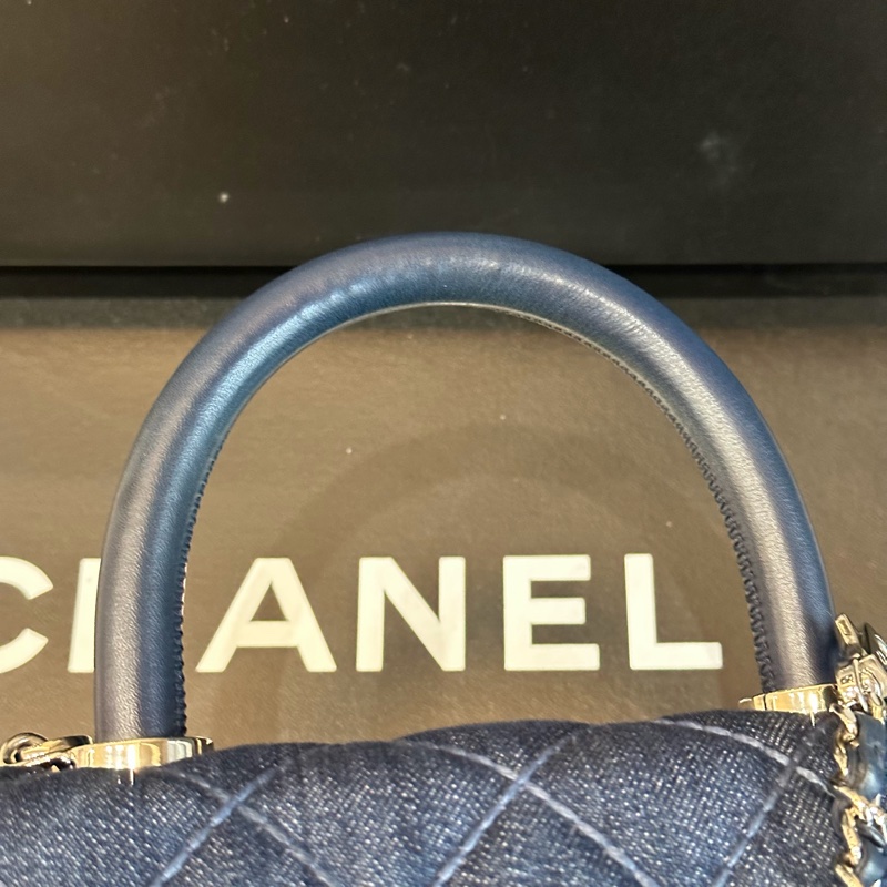 全配🈶購證♥️ Chanel Coco handle 牛仔丹寧小號-21