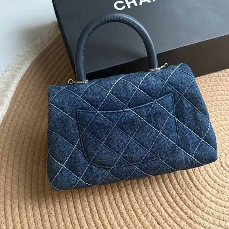 全配🈶購證♥️ Chanel Coco handle 牛仔丹寧小號-33