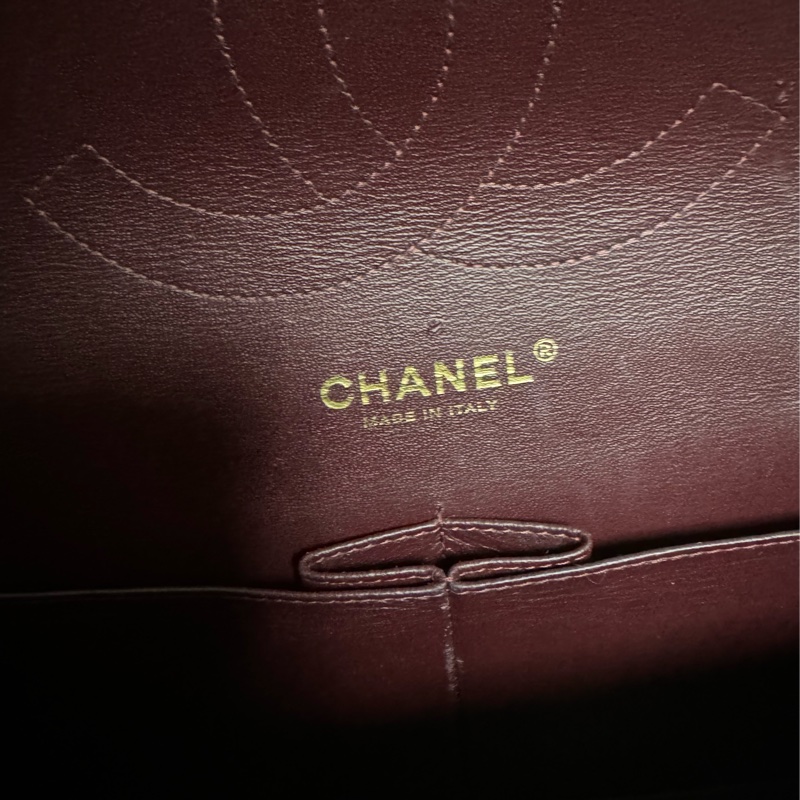 正品 Chanel jumbo 黑金羊皮鏈條包-18