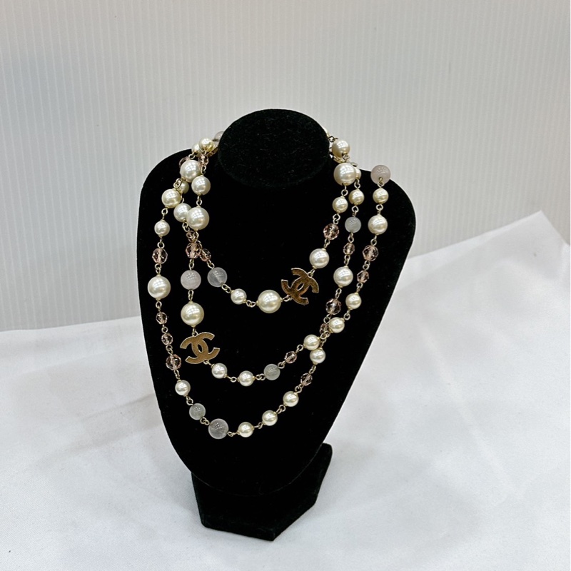 莉亞精品♡Chanel 珍珠項鍊 長鏈 二手美品-2
