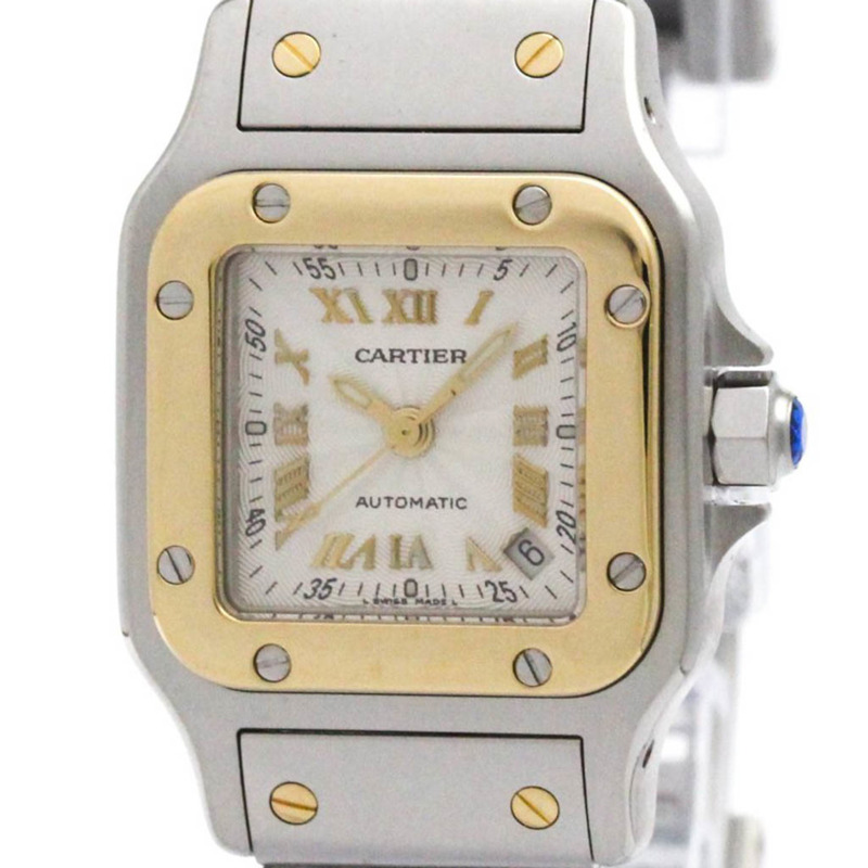卡地亞 Santos Galbee 18K 金鋼女士腕錶 W20045C4 拋光-0