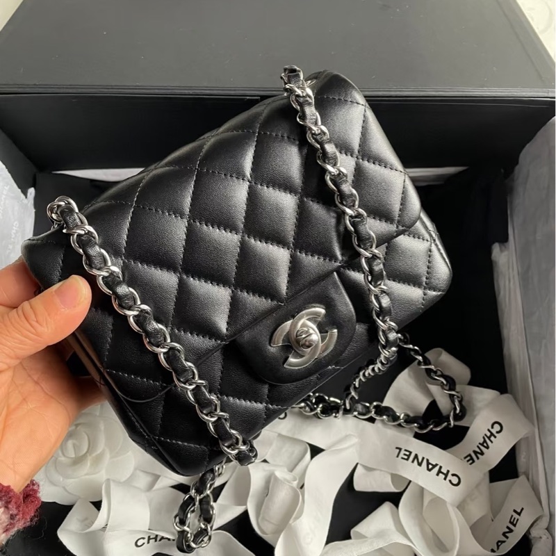 🈶盒子塵袋購證♥️ Chanel 黑銀經典胖子-0