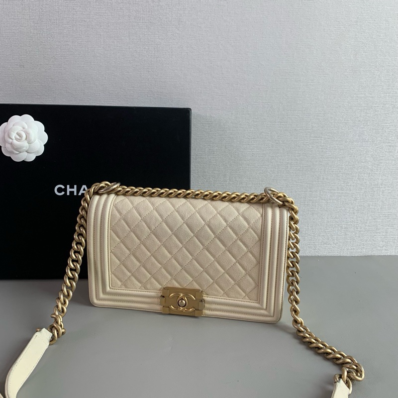 Chanel 白金荔枝皮Leboy 中號🤍-3