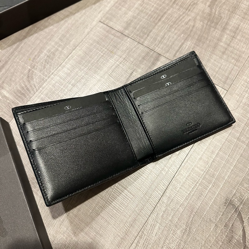絕版全新VALENTINO半皮半布迷彩短夾（黑迷彩）比半價還低賣！-3