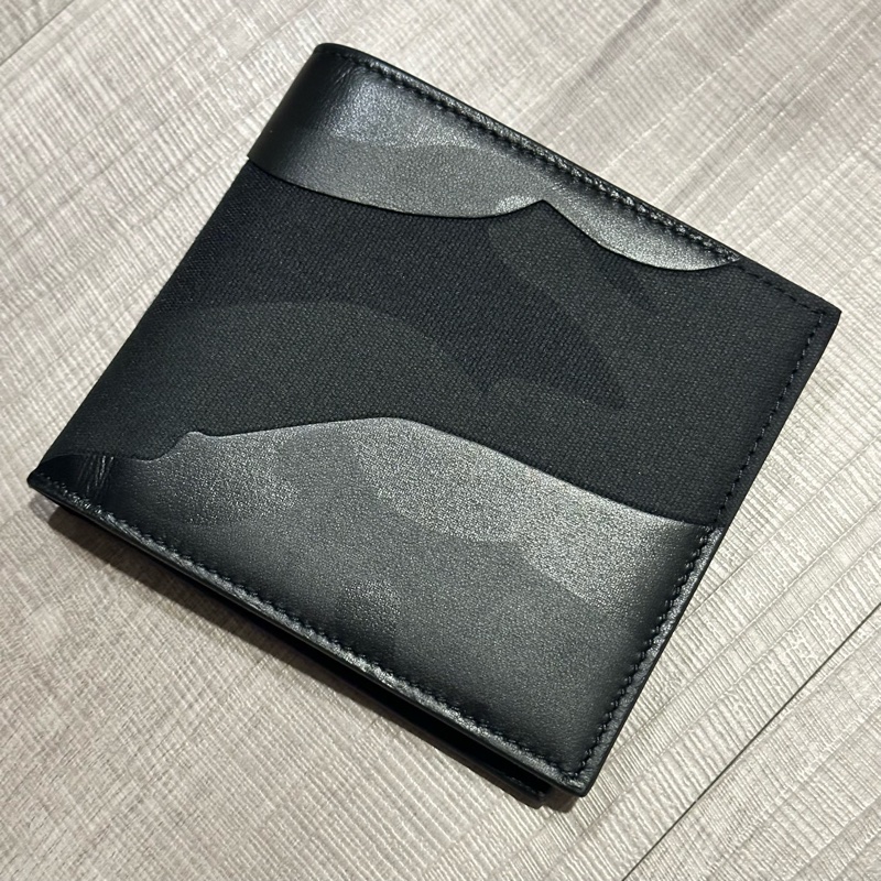 絕版全新VALENTINO半皮半布迷彩短夾（黑迷彩）比半價還低賣！-5