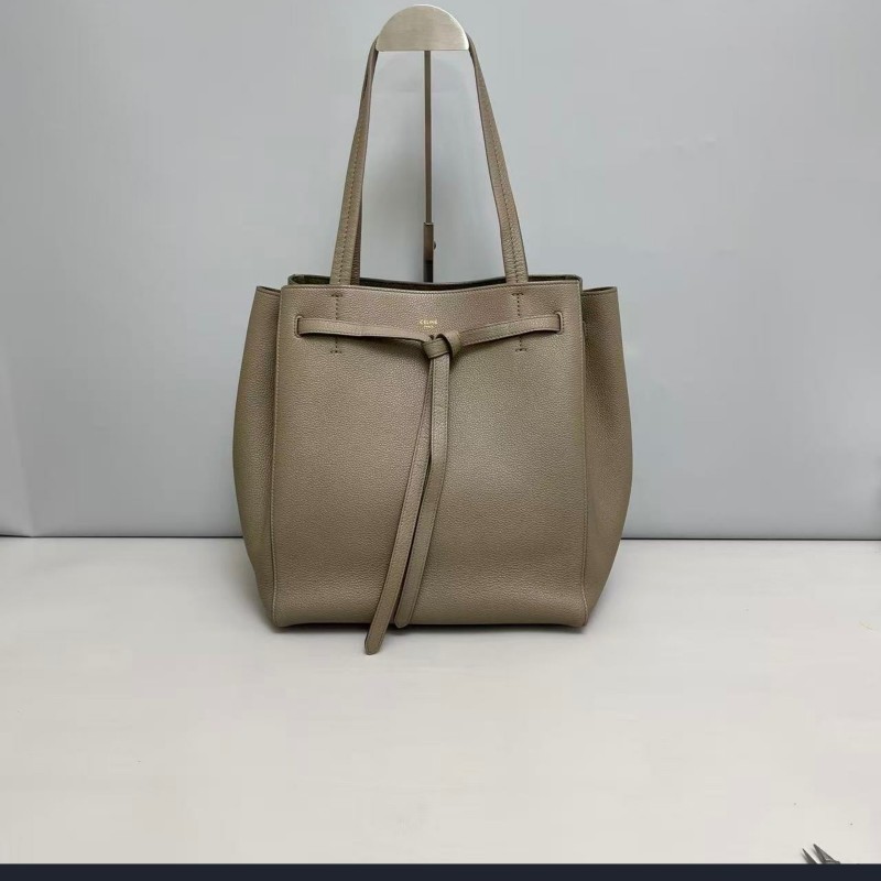 Celine big bag系列大象灰荔枝紋購物袋 肩背包-0