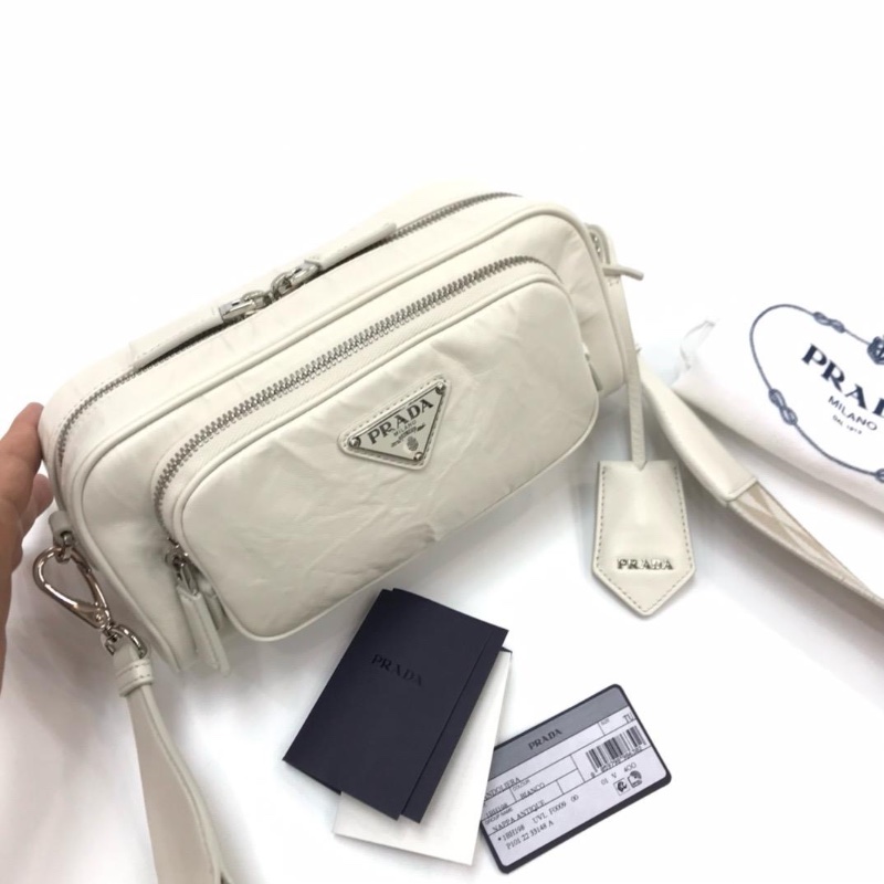Prada plaque white bag-0