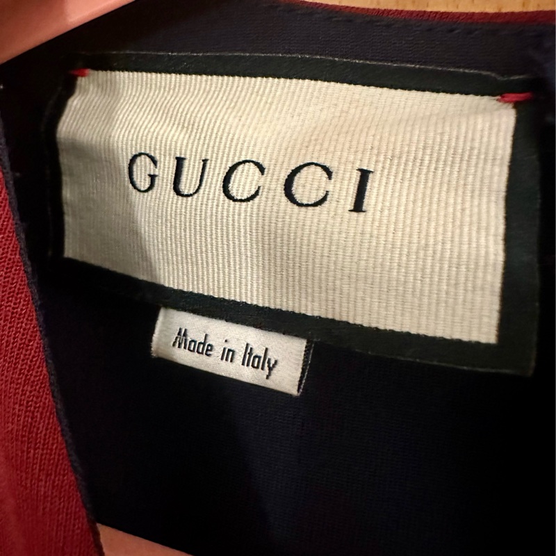 GUCCI古馳 拼色中長款V領後置拉鍊短袖連衣裙 女款 藍色-6