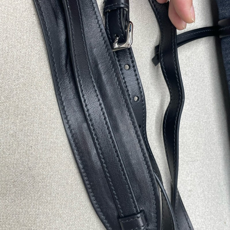 Miumiu 藍色牛仔郵差包 肩背包 斜背包 底長24cm-14