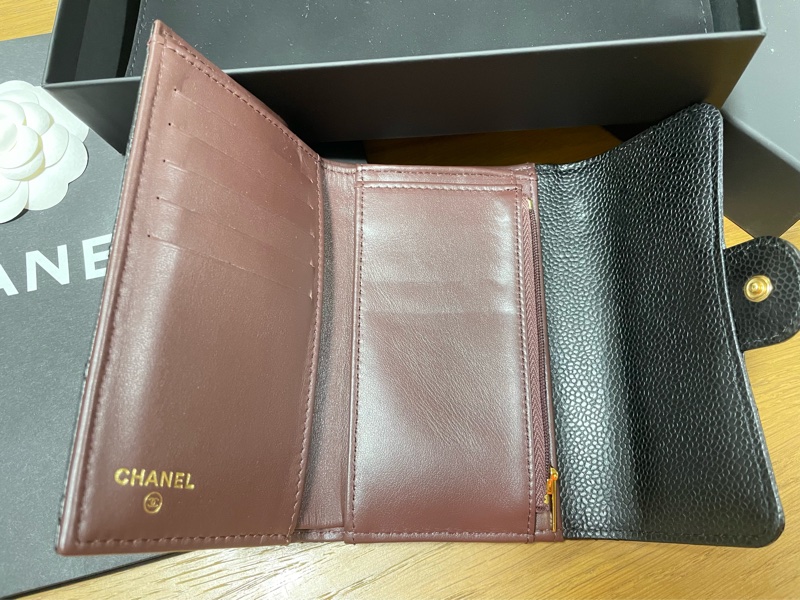 CHANEL中夾 經典COCO荔枝黑金-2