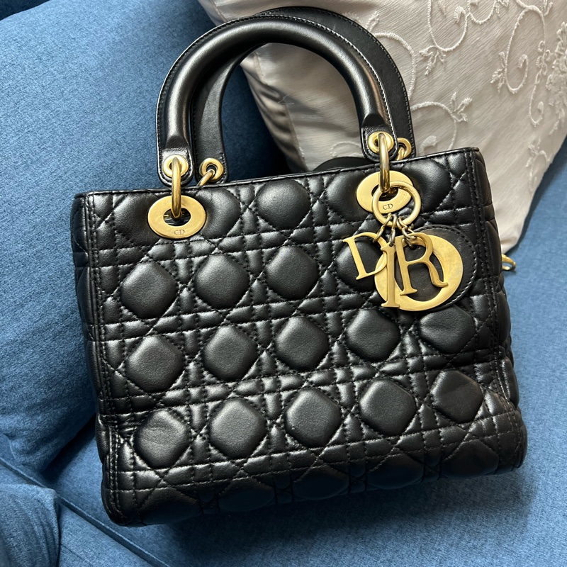 Dior黑金五格黛妃包-0