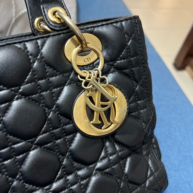 Dior黑金五格黛妃包-17