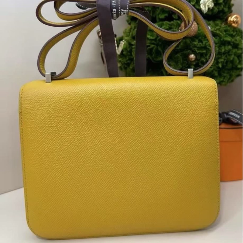 🌈Hermes💛Mini Constance 19💛9D琥珀黃銀扣🌟98.5新🌈epsom皮💛康康💛-5