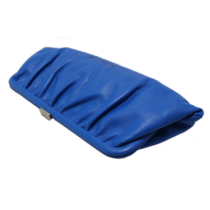 NEW Balenciaga Blue Grained Calfskin Leather XL Cloud Clutch with Strap-10