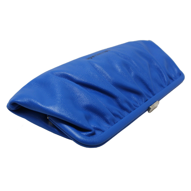 NEW Balenciaga Blue Grained Calfskin Leather XL Cloud Clutch with Strap-17